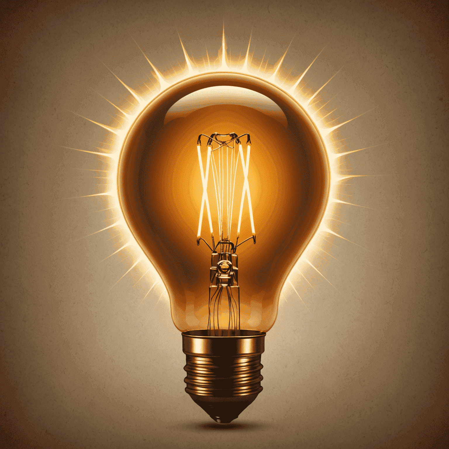 LightingFinisher logo - A stylized light bulb with warm, glowing rays emanating from it, symbolizing interior lighting design expertise